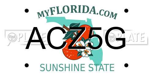 ACZ5G Florida License Plate