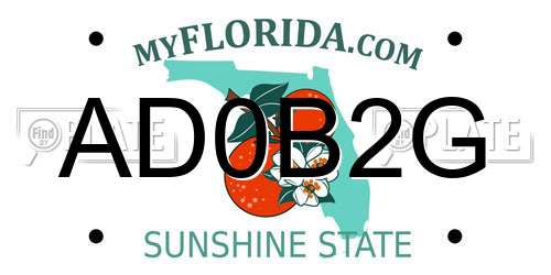 AD0B2G Florida License Plate