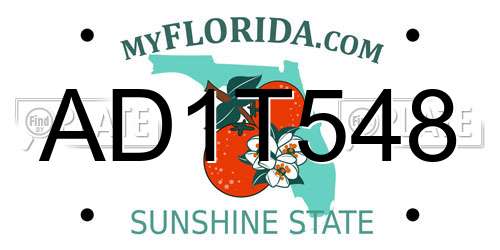AD1T548 Florida License Plate