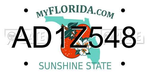 AD1Z548 Florida License Plate