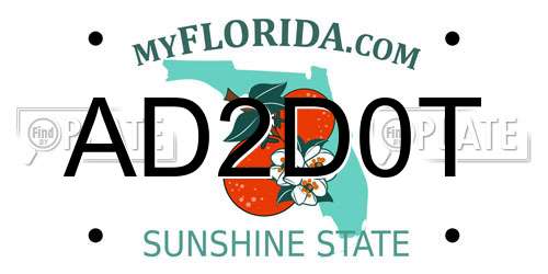 AD2D0T Florida License Plate