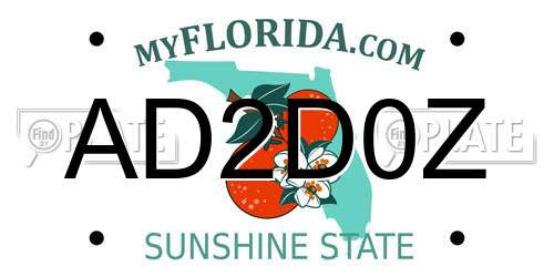 AD2D0Z Florida License Plate