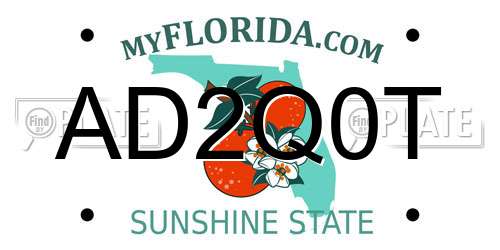 AD2Q0T Florida License Plate