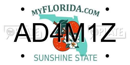 AD4M1Z Florida License Plate