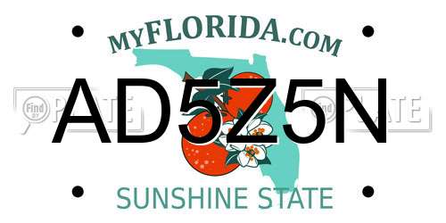 AD5Z5N Florida License Plate