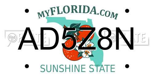 AD5Z8N Florida License Plate
