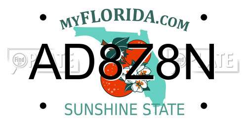 AD8Z8N Florida License Plate