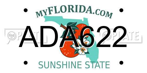 ADA622 Florida License Plate