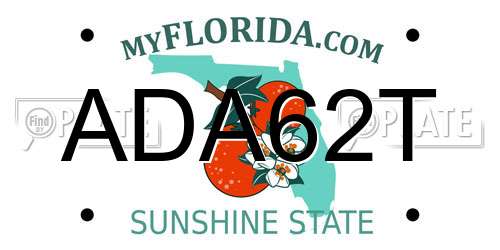 ADA62T Florida License Plate