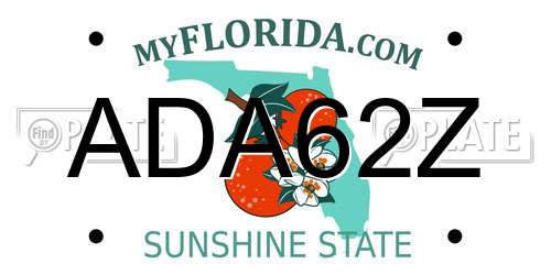ADA62Z Florida License Plate