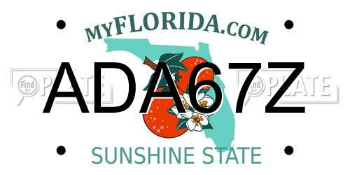 ADA67Z Florida License Plate