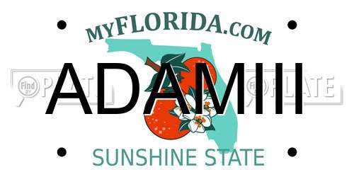 ADAMIII Florida License Plate