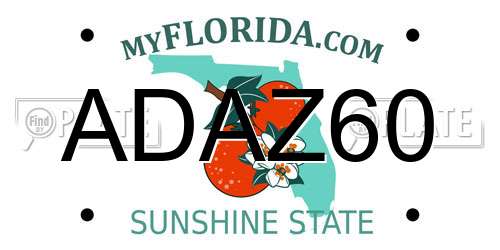 ADAZ60 Florida License Plate