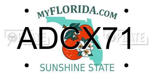 ADCX71 Florida License Plate