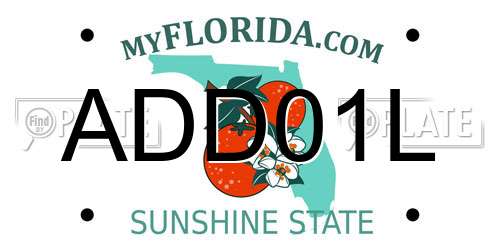 ADD01L Florida License Plate