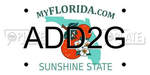 ADD2G Florida License Plate
