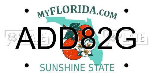 ADD82G Florida License Plate