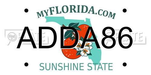 ADDA86 Florida License Plate