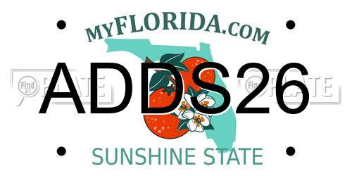 ADDS26 Florida License Plate