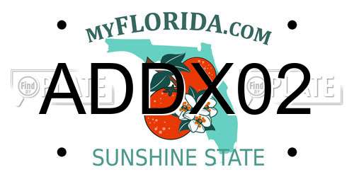 ADDX02 Florida License Plate