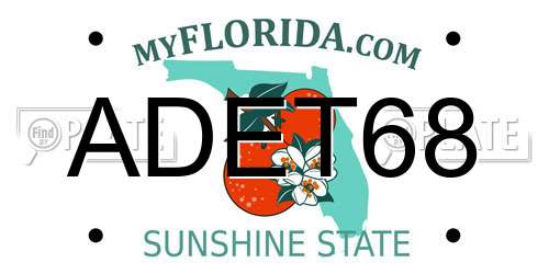 ADET68 Florida License Plate