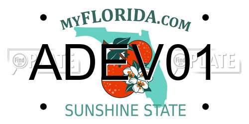 ADEV01 Florida License Plate