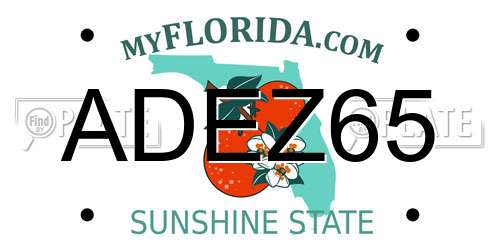 ADEZ65 Florida License Plate
