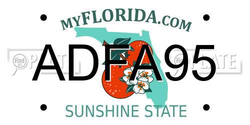 ADFA95 Florida License Plate