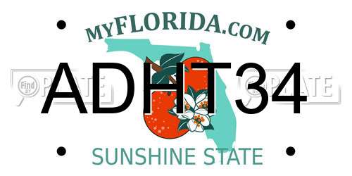 ADHT34 Florida License Plate