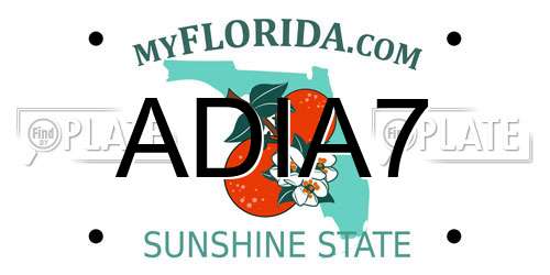 ADIA7 Florida License Plate