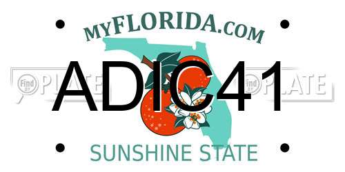 ADIC41 Florida License Plate