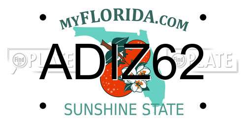 ADIZ62 Florida License Plate