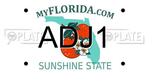ADJ1 Florida License Plate