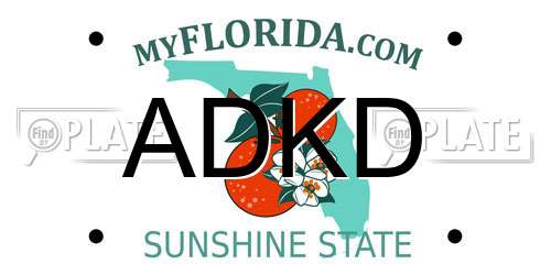 ADKD Florida License Plate