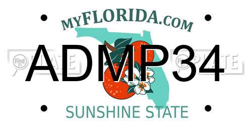 ADMP34 Florida License Plate
