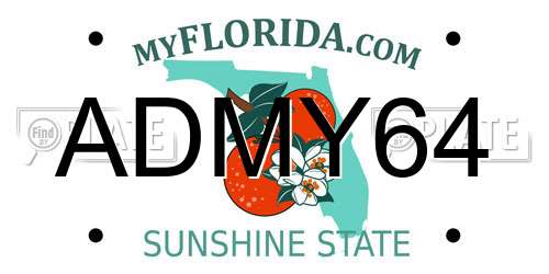 ADMY64 Florida License Plate