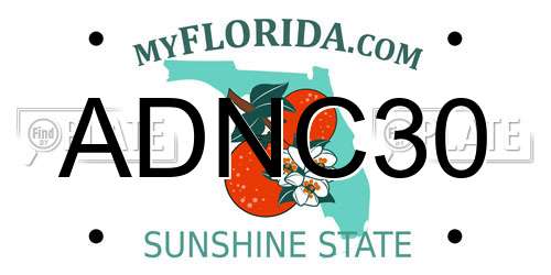 ADNC30 Florida License Plate