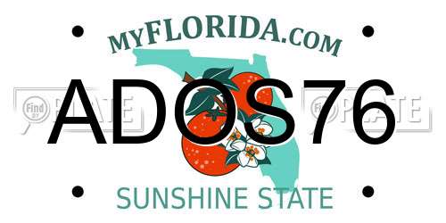 ADOS76 Florida License Plate