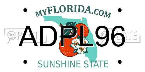 ADPL96 Florida License Plate