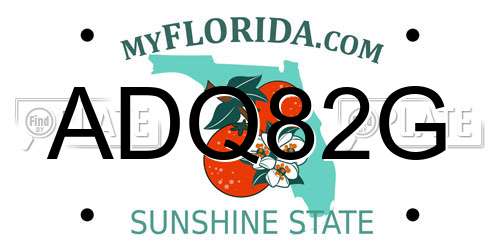 ADQ82G Florida License Plate