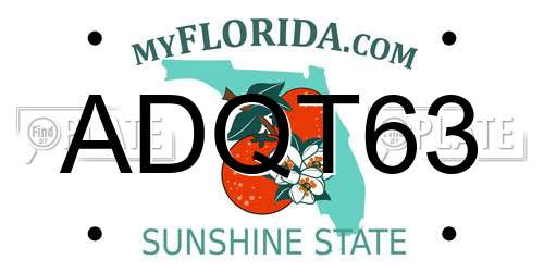 ADQT63 Florida License Plate