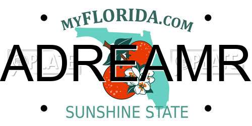 ADREAMR Florida License Plate
