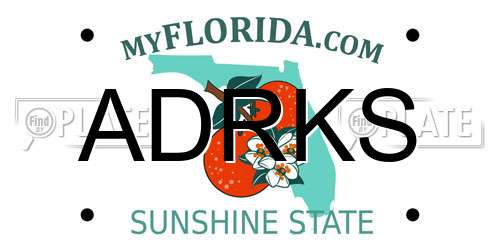 ADRKS Florida License Plate
