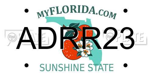 ADRR23 Florida License Plate