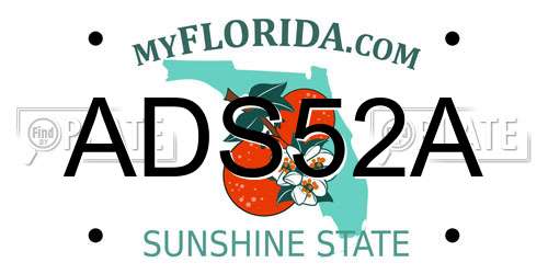 ADS52A Florida License Plate