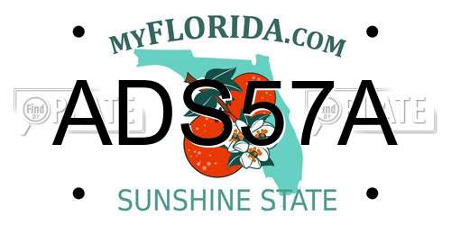 ADS57A Florida License Plate