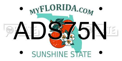 ADS75N Florida License Plate