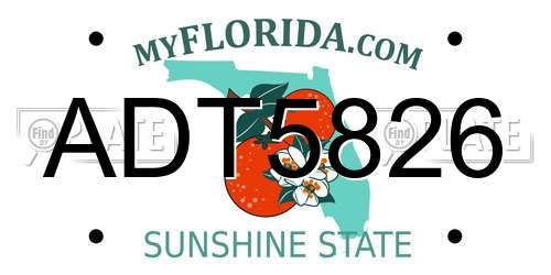 ADT5826 Florida License Plate