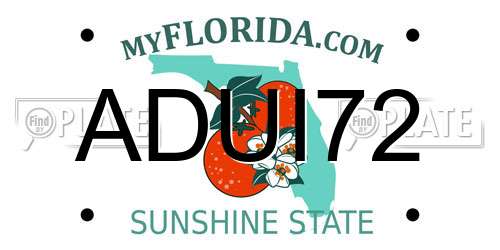 ADUI72 Florida License Plate
