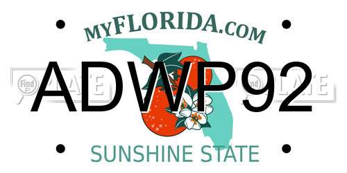 ADWP92 Florida License Plate